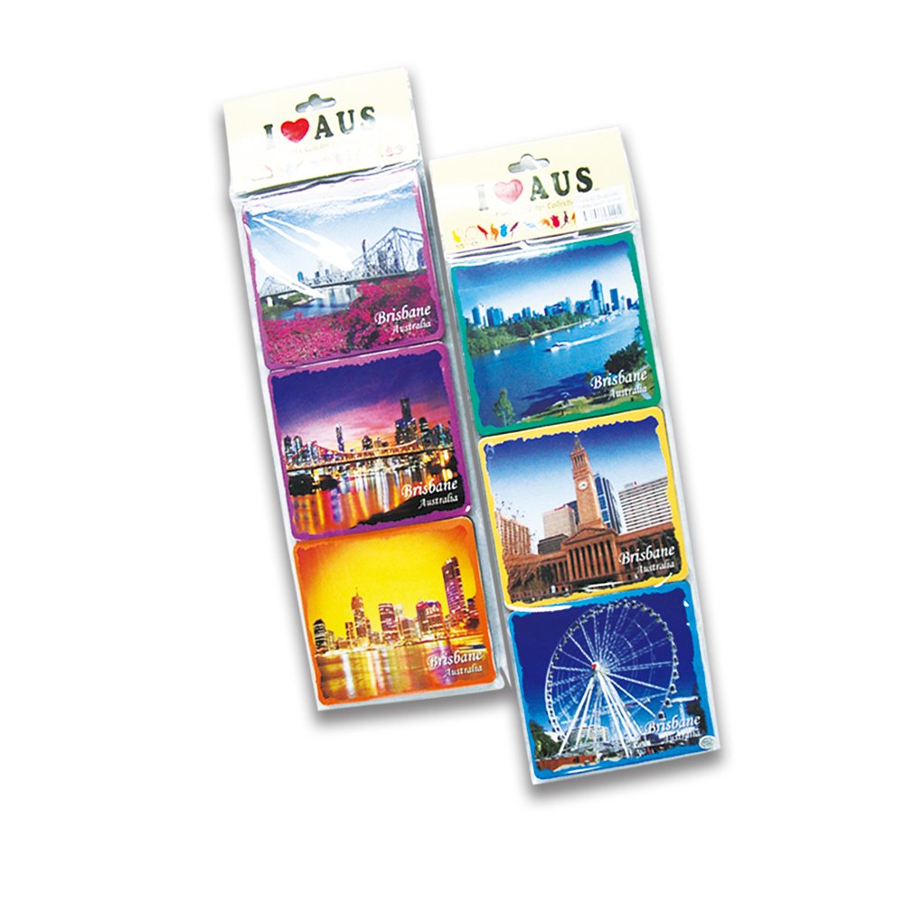 Australian Souvenir 6 carded Coasters Brisbane