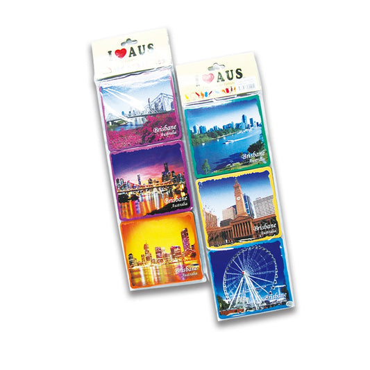 Australian Souvenir 6 carded Coasters Brisbane