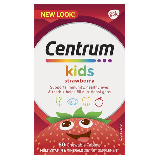 Centrum 兒童多種維生素 60 粒草莓片 兒童善存草莓西紅柿