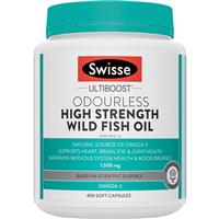 Swisse Ultiboost Odourless High Strength Wild Fish Oil 1500mg 400 Capsules