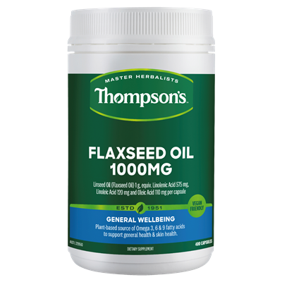 Thompson's Gel-Free Flaxseed Oil 1000mg 400 Capsules