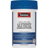 Swisse Ultiboost 4 x Strength Wild Fish Oil Concentrate 60 Capsules